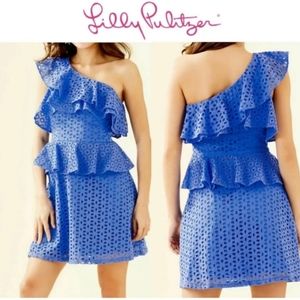 COPY - Lilly Pulitzer Peplum Eyelet Blue Josey Dress. Sz 0 NWT!!! 💙